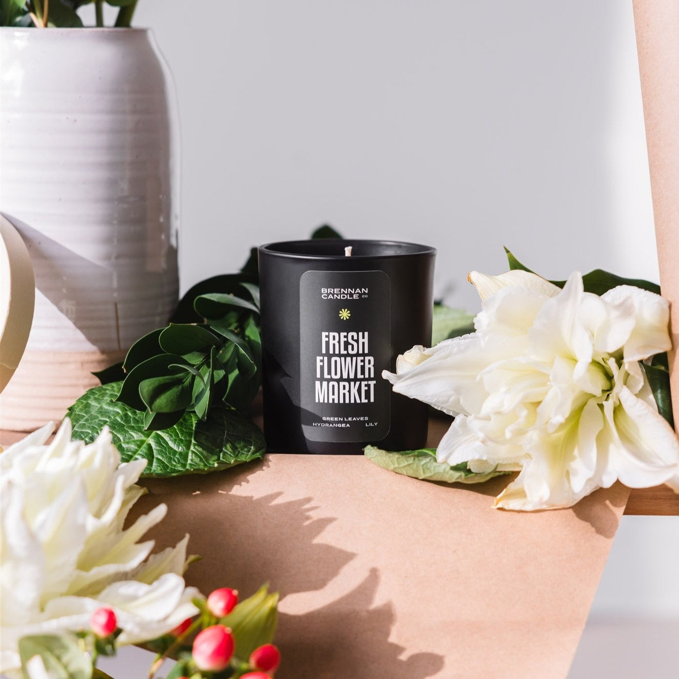 Fresh Flower Market | Greenery and Floral Candle